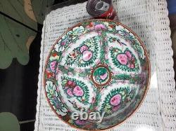 118 Large Antique True Famile Rose Chinese Center Display Bowl