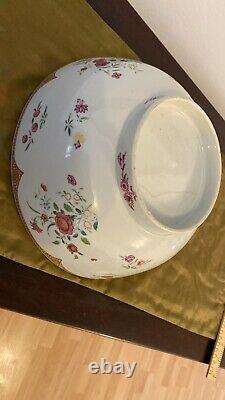 18th Century Chinese Porcelain Export Bowl Antique Large Famille Rose