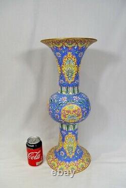 19¼ Ex large Antique Chinese Canton Enamel Vase