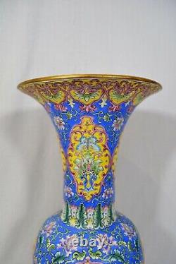 19¼ Ex large Antique Chinese Canton Enamel Vase