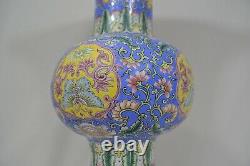 19¼ Ex large Antique Chinese Canton Enamel Vase