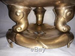 19 th Vietnamese Chinese large gilt bronze incense burner with vases