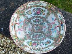 19thC LARGE CANTON FAMILLE ROSE BOWL TYPICALLY DECORATED & VERY GOOD COND