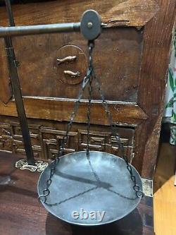 19th Century Antique Chinese Large Balance Scale Hardwood Case