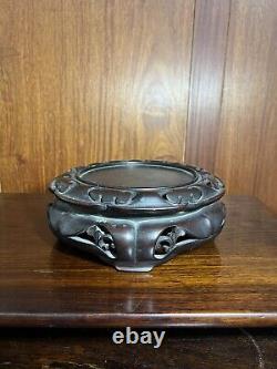 19th Century Large Antique Chinese Hand Carved Wood Base