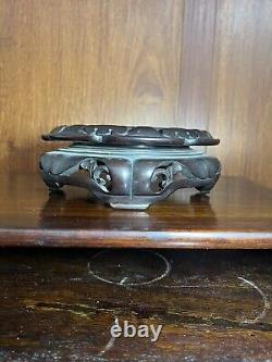 19th Century Large Antique Chinese Hand Carved Wood Base