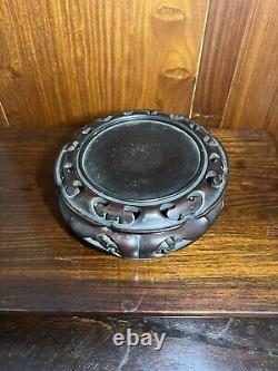 19th Century Large Antique Chinese Hand Carved Wood Base