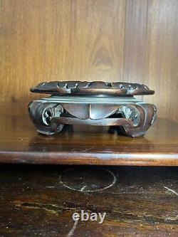 19th Century Large Antique Chinese Hand Carved Wood Base