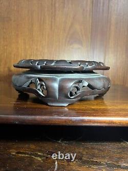 19th Century Large Antique Chinese Hand Carved Wood Base