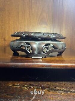 19th Century Large Antique Chinese Hand Carved Wood Base