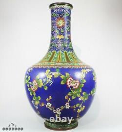 19th Century Large Qing Dynasty Chinese Cloisonne Vase 15