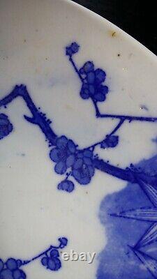 20th Century Chinese Blue And White Hand Painted Large Charger