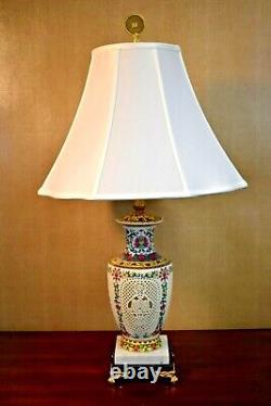 30 Chinese Porcelain Vase Lamp Pierced Carved/reticulated Asian Oriental