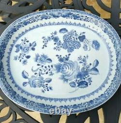 32cm Excellent Large Antique Chinese Blue & White Charger Meat Plate tray 18c