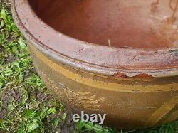 4 Large Antique Chinese Brown Glaze Dragon Jardiniere Pot Planters