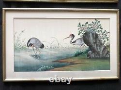 6 Large Antique Chinese Watercolor Paintings On Pith Paper, Qing Dynasty 19C