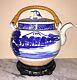 Antique Chinese Large Blue & White Teapot