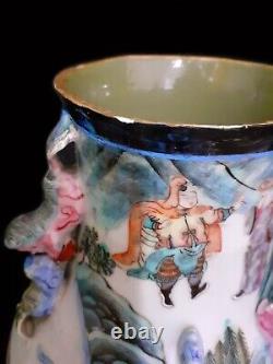 A Chinese Antique Porcelain Large Canton Famille Rose Vase Qianlong 18th Century