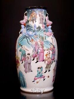 A Chinese Antique Porcelain Large Canton Famille Rose Vase Qianlong 18th Century