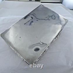 A Large, Antique Sterling Silver, Chinese Hinged Trinket Box