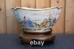 A Large Chinese Qing Dynasty Famille Rose Bowl With Stand