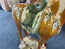 A Large Glazed Pottery Tang Style Horse, Height 79 CM