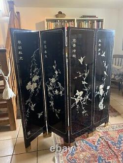 A Large Late Vintage Chinese Lacquer Screen
