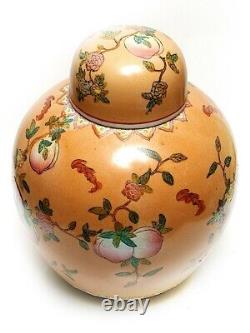 A Large Vintage Chinese Polychrome Porcelain Ginger Jar MID 20th Century