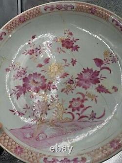 A Large antique Chinese Qianlong porcelain charger. Hand-painted