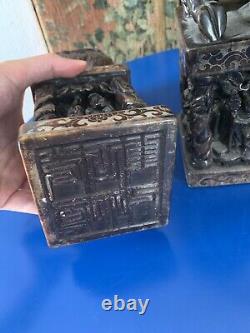 A Pair Of Large Chinese Hardstone Seals