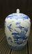 A Large 20th Century Blue And White Spice /ginger Jar