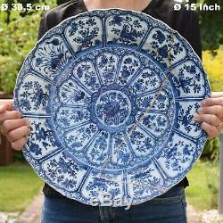 A large Antique Chinese Blue and White charger Kangxi Period