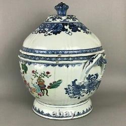 A large Chinese Qianlong period (1735-1796) famille rose figural tureen