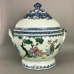 A large Chinese Qianlong period (1735-1796) famille rose figural tureen