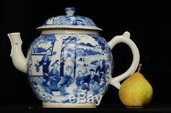 A very large Chinese porcelain blue and white tea pot