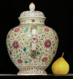 A very large Chinese porcelain famille rose tea pot, 19th century