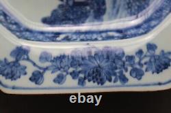 A very large and rare Qianlong Chinese blue and white deep plate