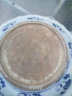 Anitque Chinese Large Heavy Handpainted Plate Charger 43 cm wide 2 small chips
