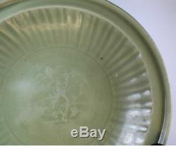 Antique 16th centrty Song Or Ming Dynasty Longquan Celadon Large Plate