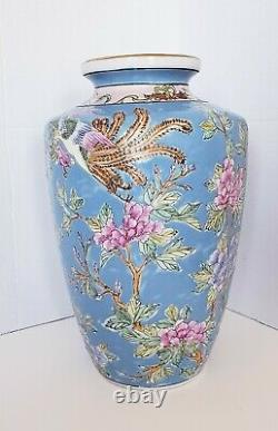 Antique 1861-1874 Chinese Tongzhi Period Large 13 Multicolor Art Porcelain Vase