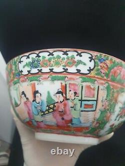 Antique 18th Century Chinese Famille Rose Export Porcelain Large Bowl