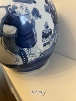 Antique 19c Blue And White Ginger Jar Large Size