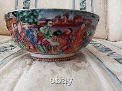 Antique 19c Large Chinese Porcelain Bowl 27cm For Restoration