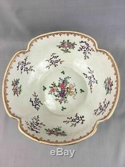 Antique 19th C. Chinese Export Style Porcelain Armorial Large Bowl Samson