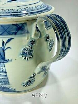 Antique 19th Century Large Small Spout Canton Porcelain Tea pot
