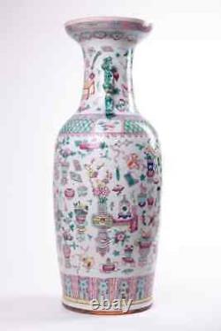 Antique 19th Original rare Large Chinese Porcelain Vase FAMILLE ROSE 61
