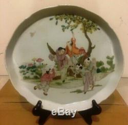 Antique Beautiful Large Chinese Famille Rose Porcelain Tray
