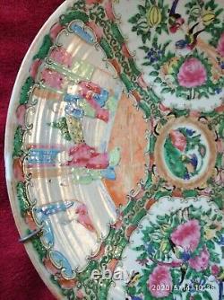 Antique Cantonese D29cm Large wall plate Chinese Porcelain