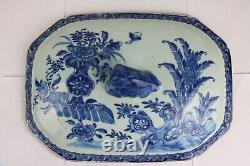 Antique Chinese Blue and White Porcelain Large Soup Tureen Cover-Lid 18thC