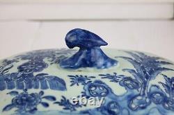 Antique Chinese Blue and White Porcelain Large Soup Tureen Cover-Lid 18thC